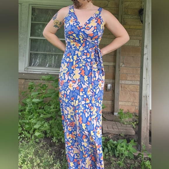 Market & Spruce Blue Floral Maxi Dress - Picture 2 of 7